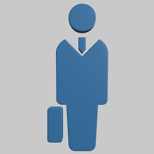 Sign officeman Free low-poly 3D model