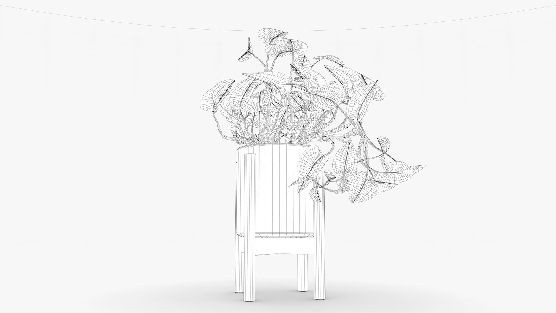 Epipremnum Pot Low-poly 3D model_8