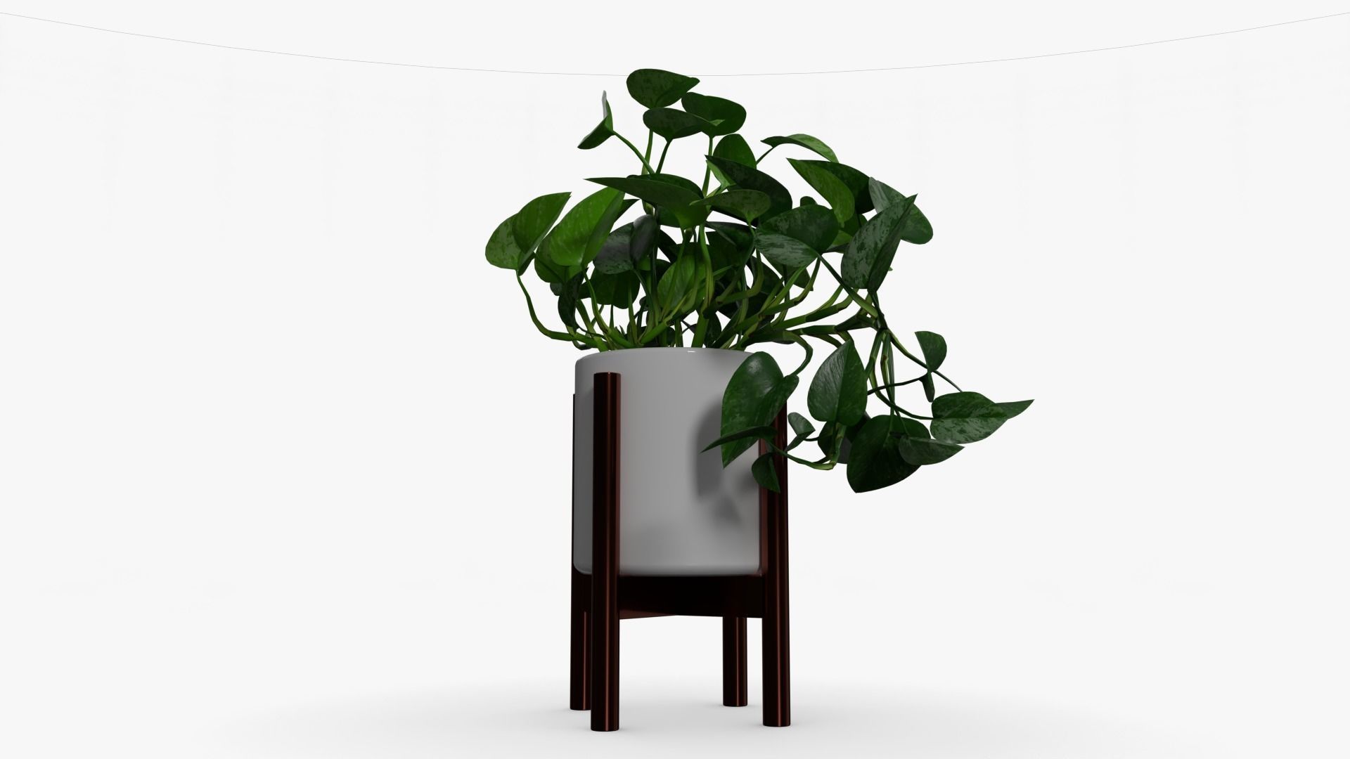 Epipremnum Pot Low-poly 3D model_2