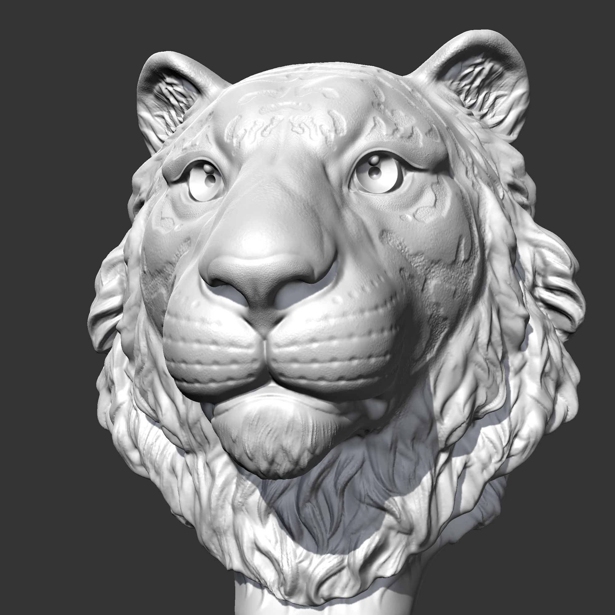 Tiger Head AM16 3D print model 3D print model_1