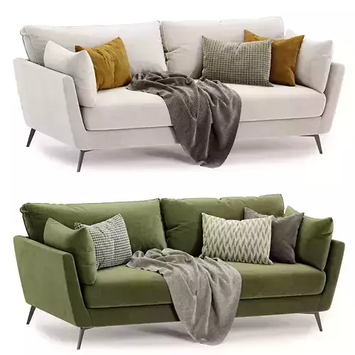 Mottled light gray sofa