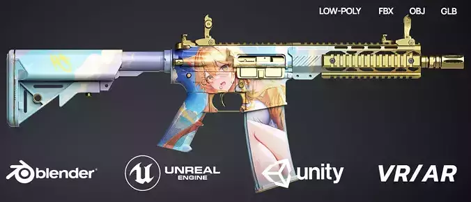 AR15 Anime- assault rifle 3D model