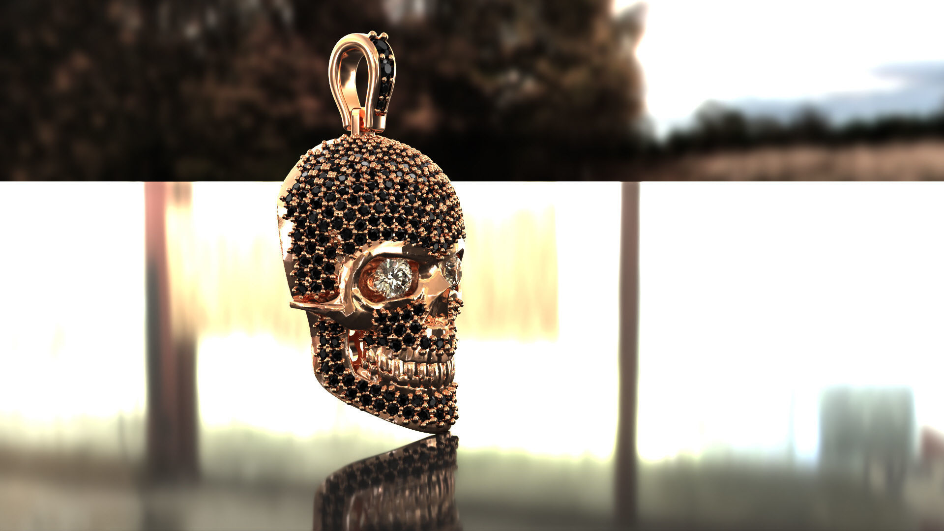 skull and stones  3D print model_2