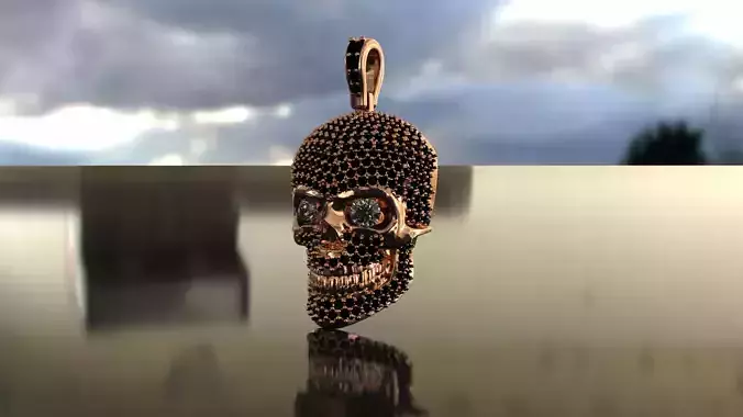 skull and stones  3D print model