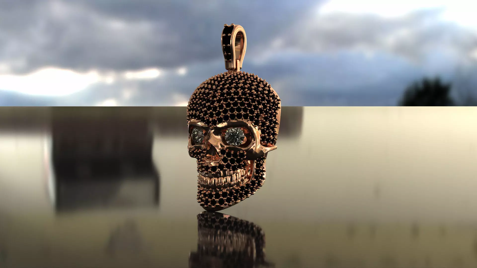 skull and stones  3D print model_0