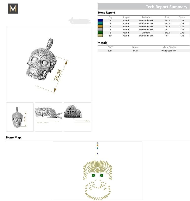 skull and stones  3D print model_3