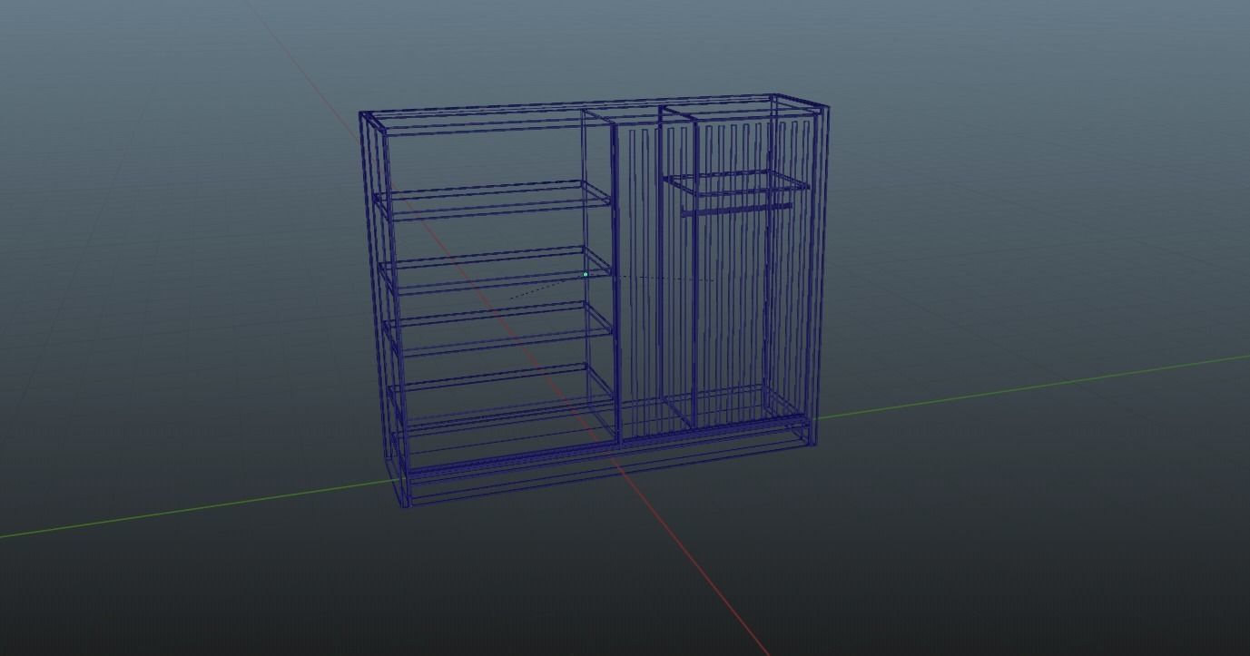 sliding wardrobe Free 3D model_1