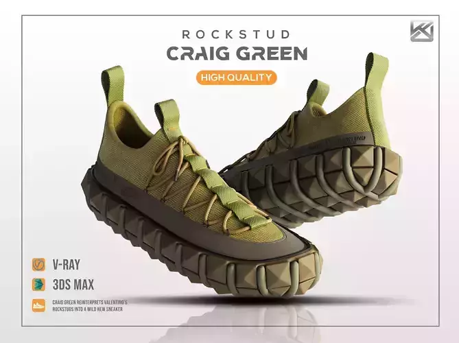 High Poly Shoes  3DS MAX Project
