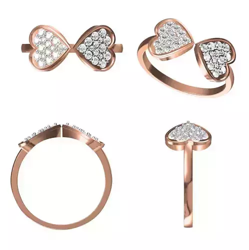 Light Weight Wedding Engagement Women Heart Ring STL JCD Details 3D print model