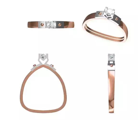 Light Weight Wedding Engagement Women Ring STL JCD Details