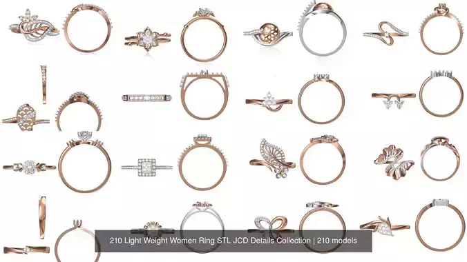 210 Light Weight Women Ring STL JCD Details Collection 