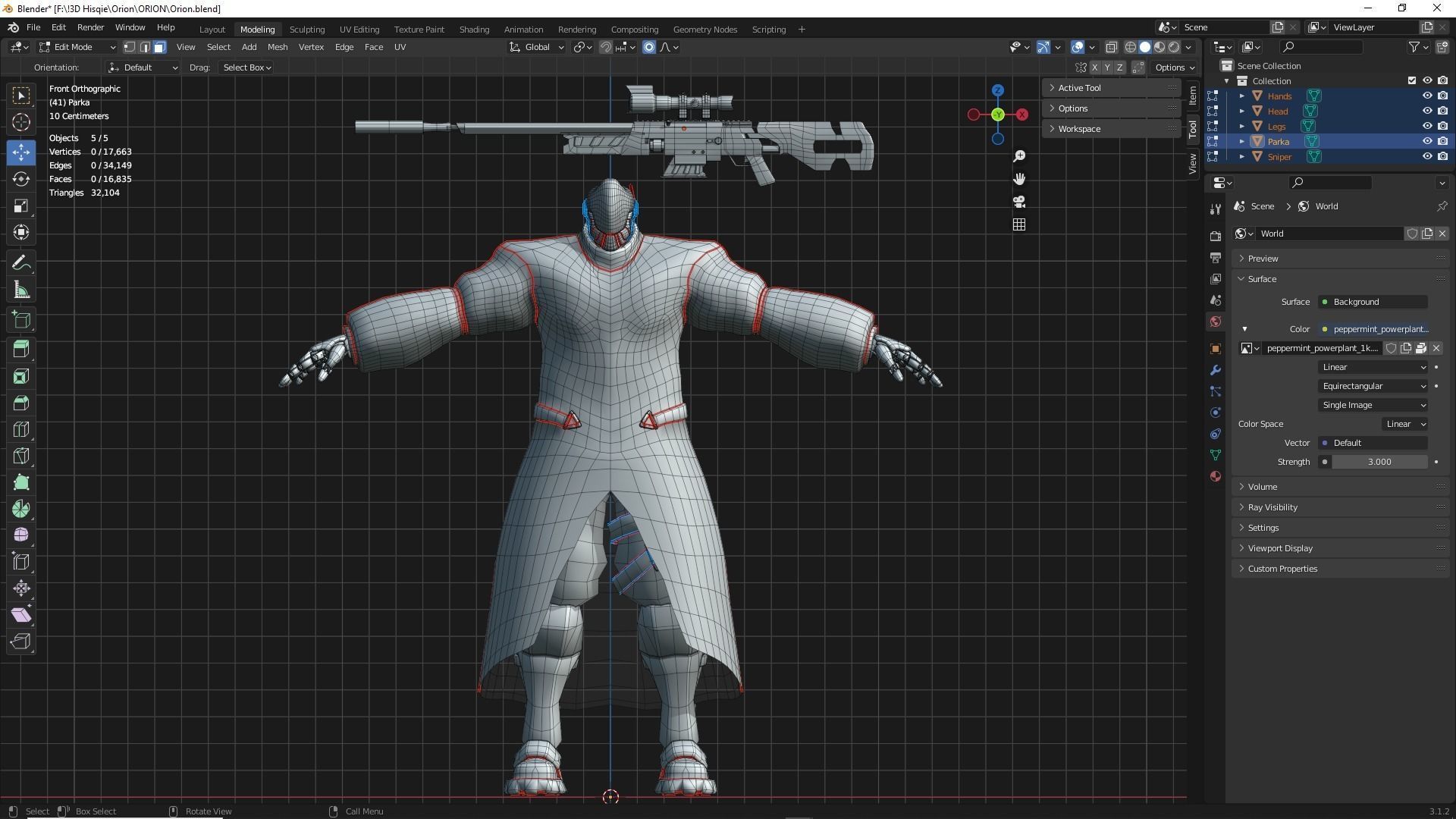 Low Poly - Cybernetic Hitman - Orion Low-poly 3D model_8