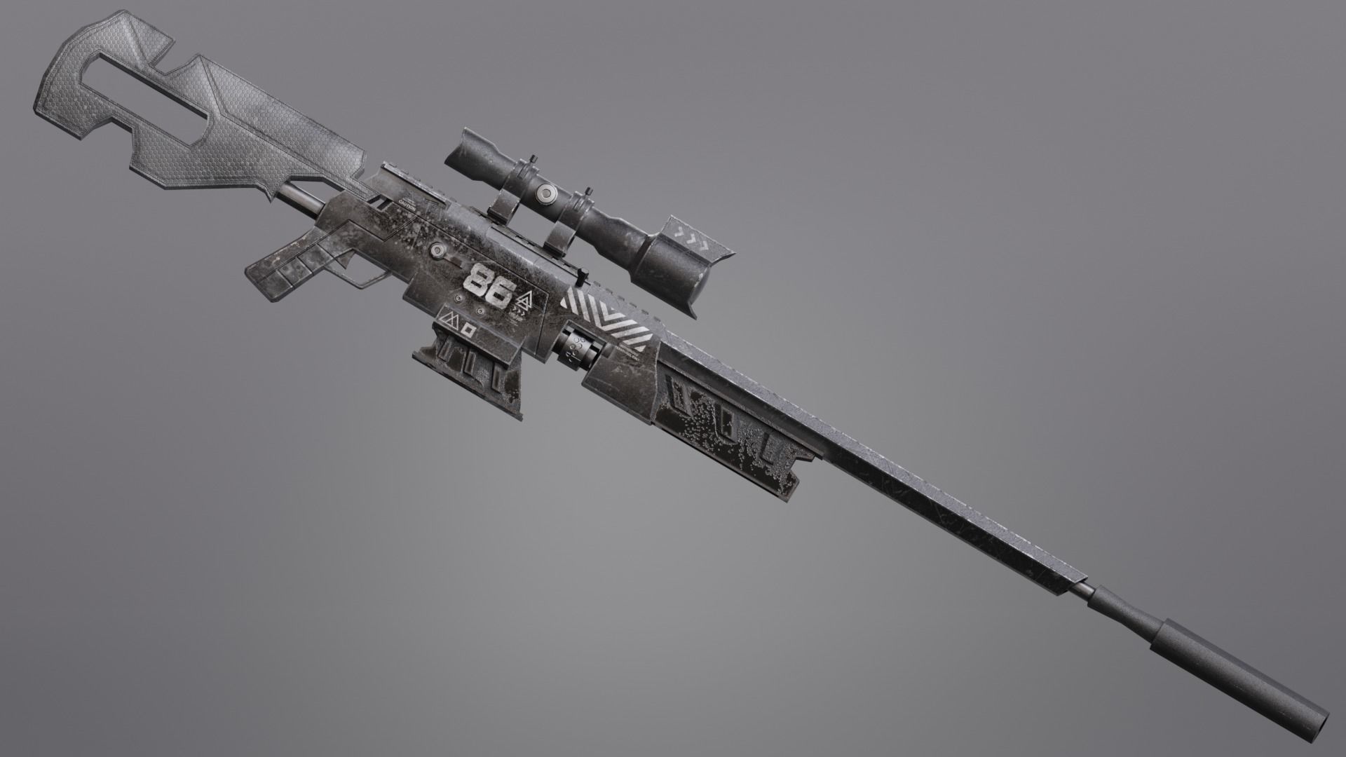 Low Poly - Cybernetic Hitman - Orion Low-poly 3D model_26