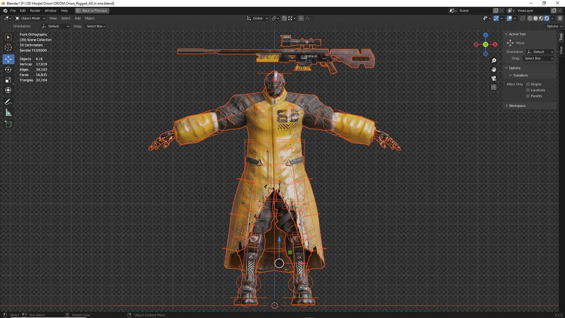 Low Poly - Cybernetic Hitman - Orion Low-poly 3D model_14