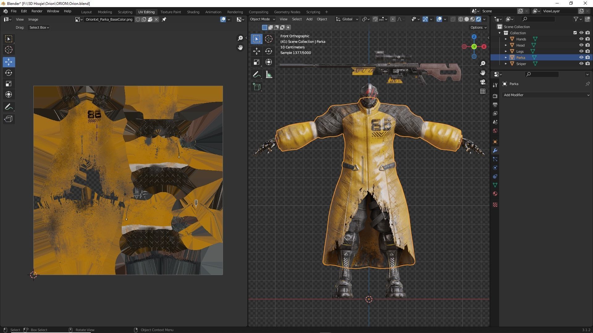 Low Poly - Cybernetic Hitman - Orion Low-poly 3D model_11