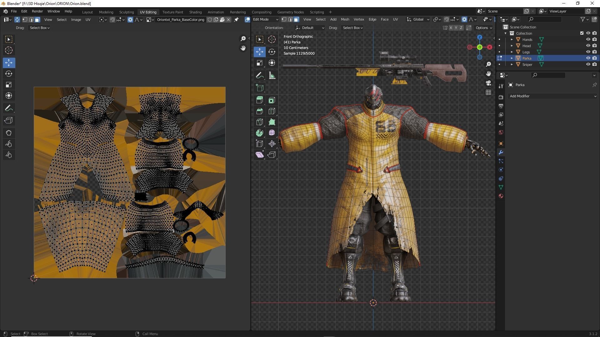 Low Poly - Cybernetic Hitman - Orion Low-poly 3D model_12
