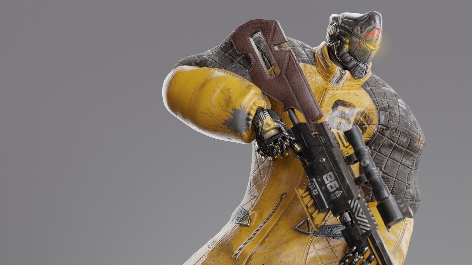 Low Poly - Cybernetic Hitman - Orion Low-poly 3D model_16