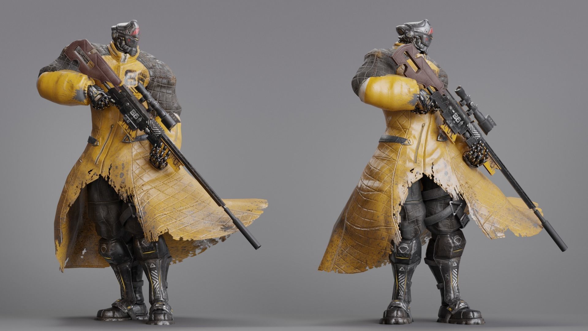 Low Poly - Cybernetic Hitman - Orion Low-poly 3D model_18