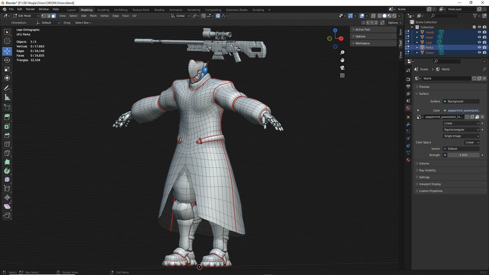 Low Poly - Cybernetic Hitman - Orion Low-poly 3D model_9