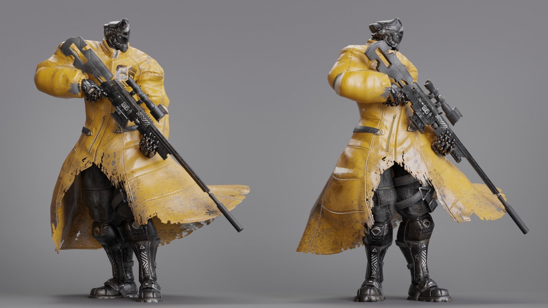 Low Poly - Cybernetic Hitman - Orion Low-poly 3D model_22