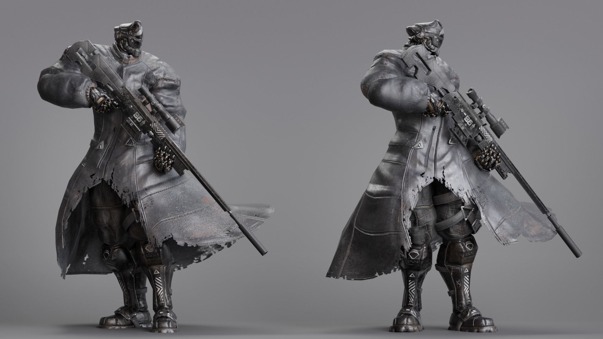 Low Poly - Cybernetic Hitman - Orion Low-poly 3D model_23