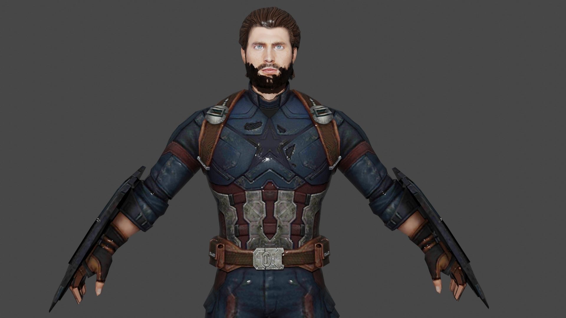 Captain America Low-poly 3D model_1