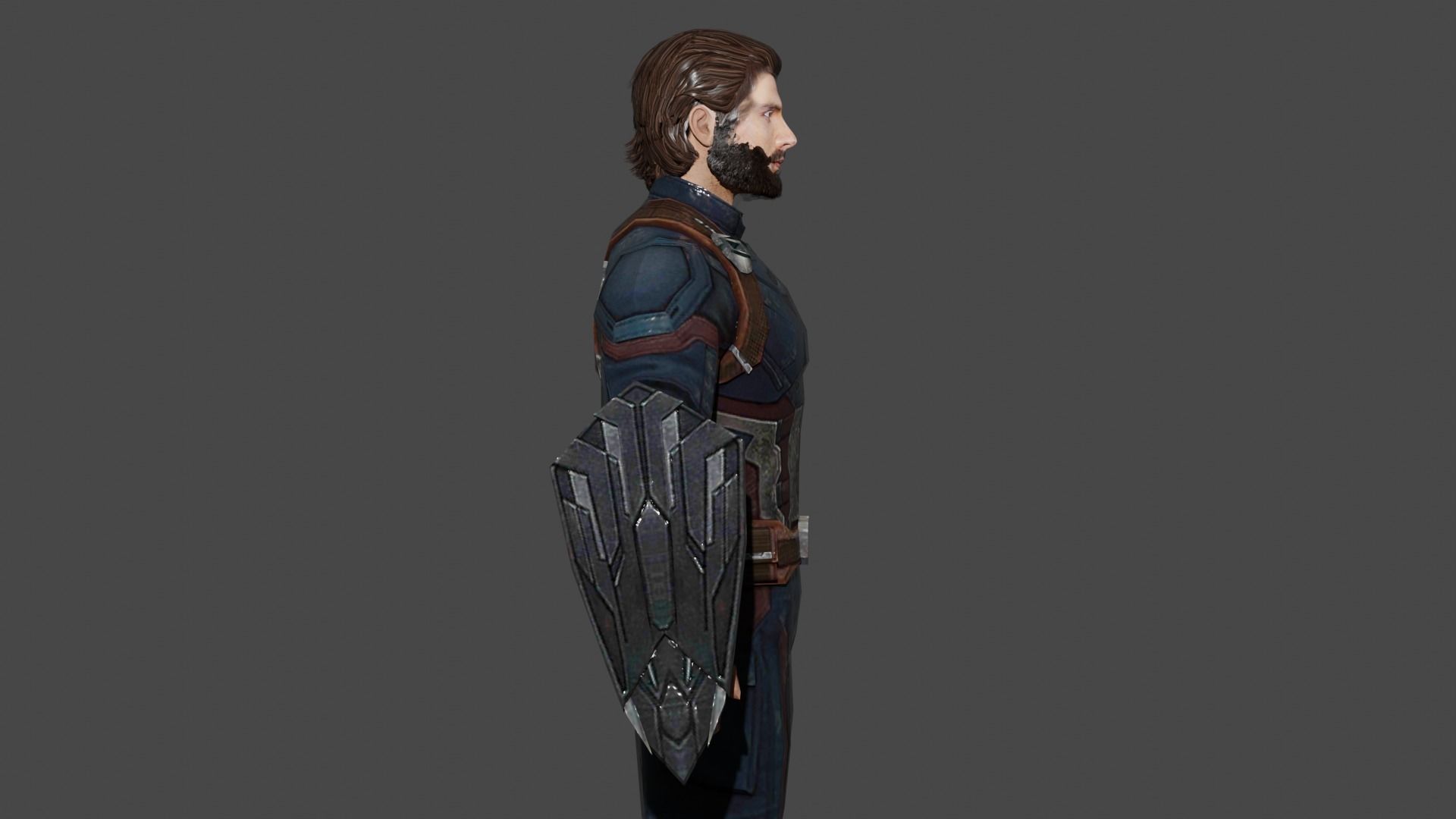 Captain America Low-poly 3D model_3