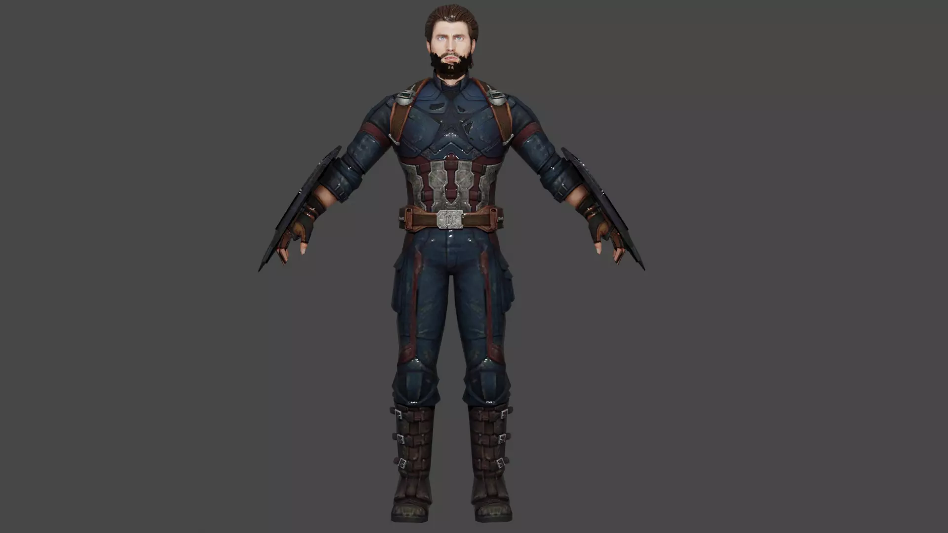 Captain America Low-poly 3D model_0