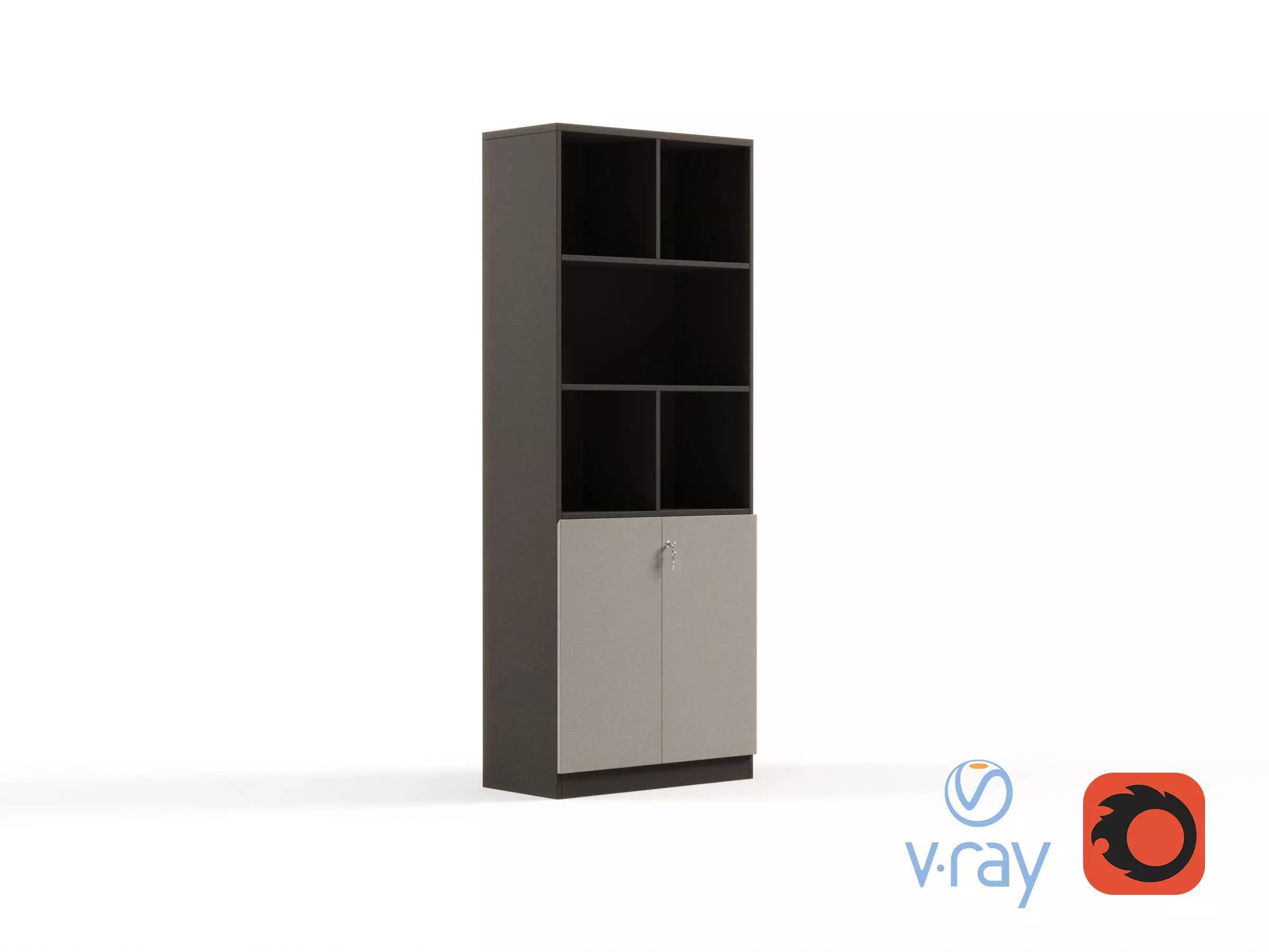 Modern Office High Cabinet File 3 For Staff  Free 3D model_0