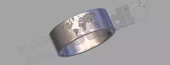 world map ring