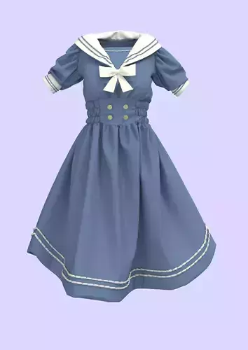 Dress lolita high-poly