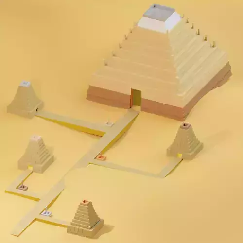 Temple 9 - Desert Temple Low-poly 3D model