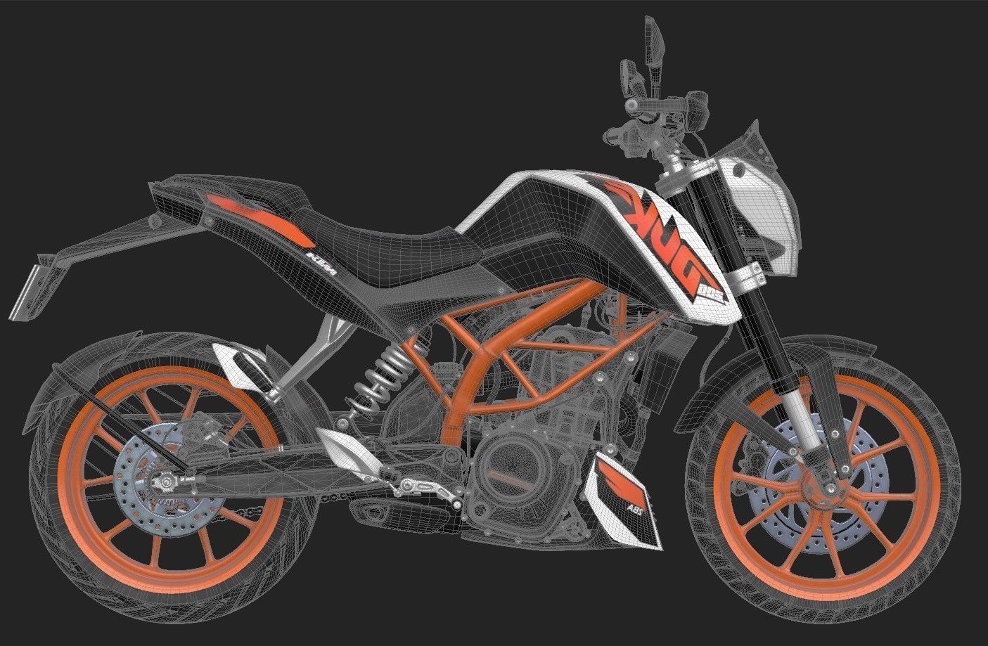 KTM Duke 200 BS3 3D model_4