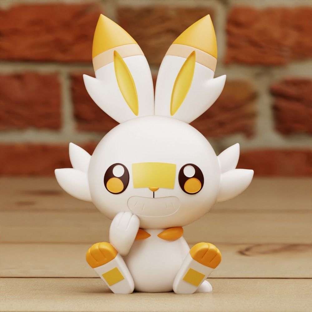 SCORBUNNY 2 DIFF MODELS CHIBI CUTE PRINT IN PLACE 3D print model_14