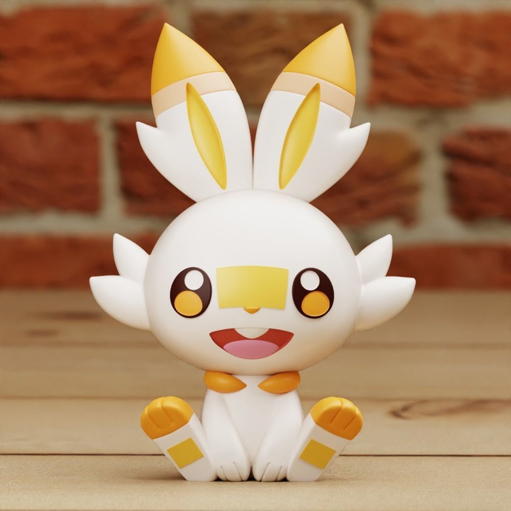SCORBUNNY 2 DIFF MODELS CHIBI CUTE PRINT IN PLACE 3D print model_8
