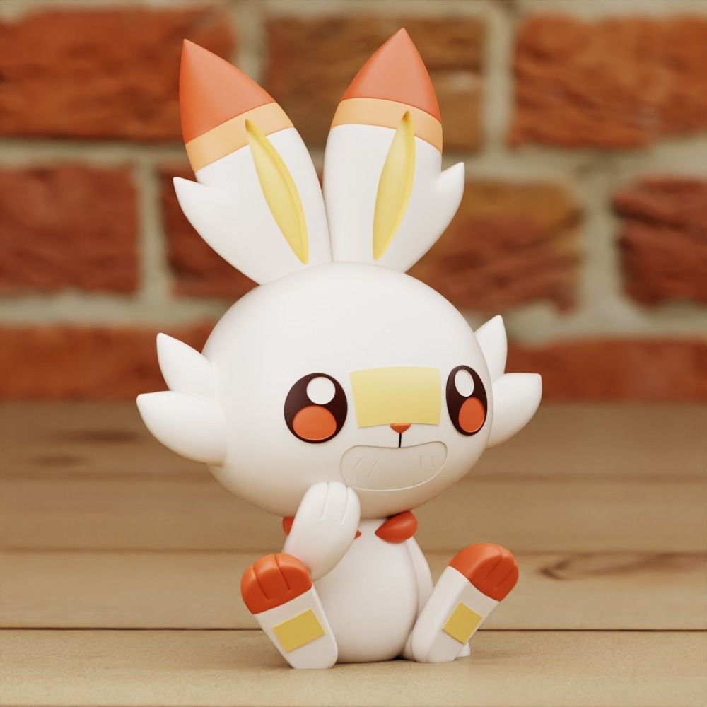 SCORBUNNY 2 DIFF MODELS CHIBI CUTE PRINT IN PLACE 3D print model_11