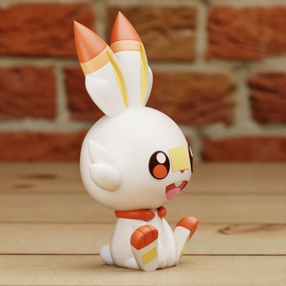 SCORBUNNY 2 DIFF MODELS CHIBI CUTE PRINT IN PLACE 3D print model_6
