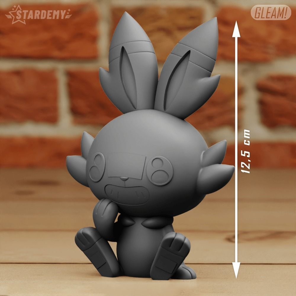 SCORBUNNY 2 DIFF MODELS CHIBI CUTE PRINT IN PLACE 3D print model_3