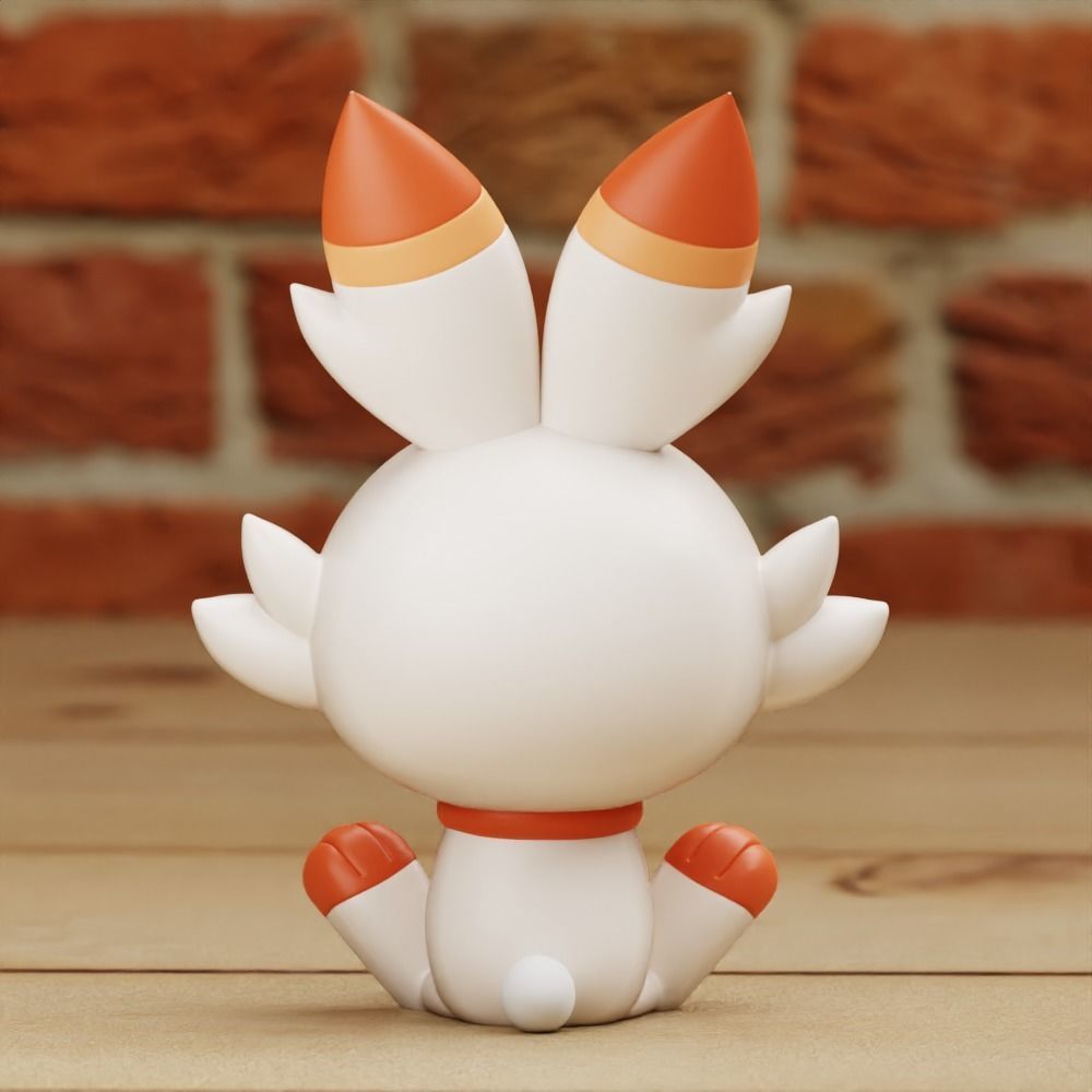 SCORBUNNY 2 DIFF MODELS CHIBI CUTE PRINT IN PLACE 3D print model_7