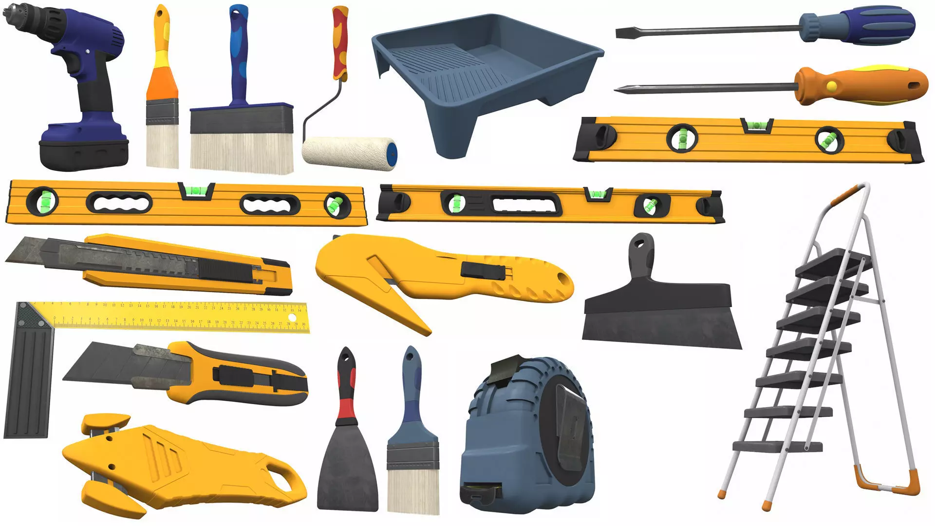 Hand Tools Pack 20 v2 3D Model Collection_0