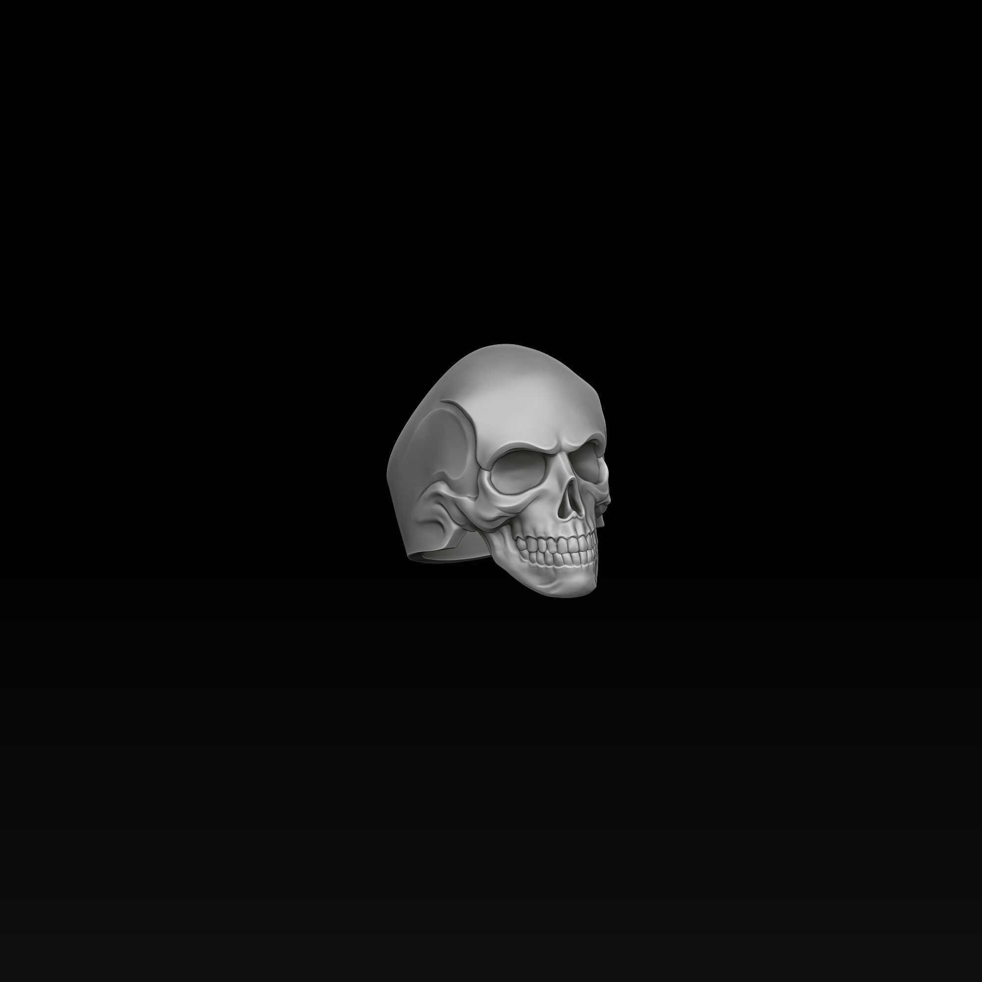 Skull Ring Version 2 3D print model_1