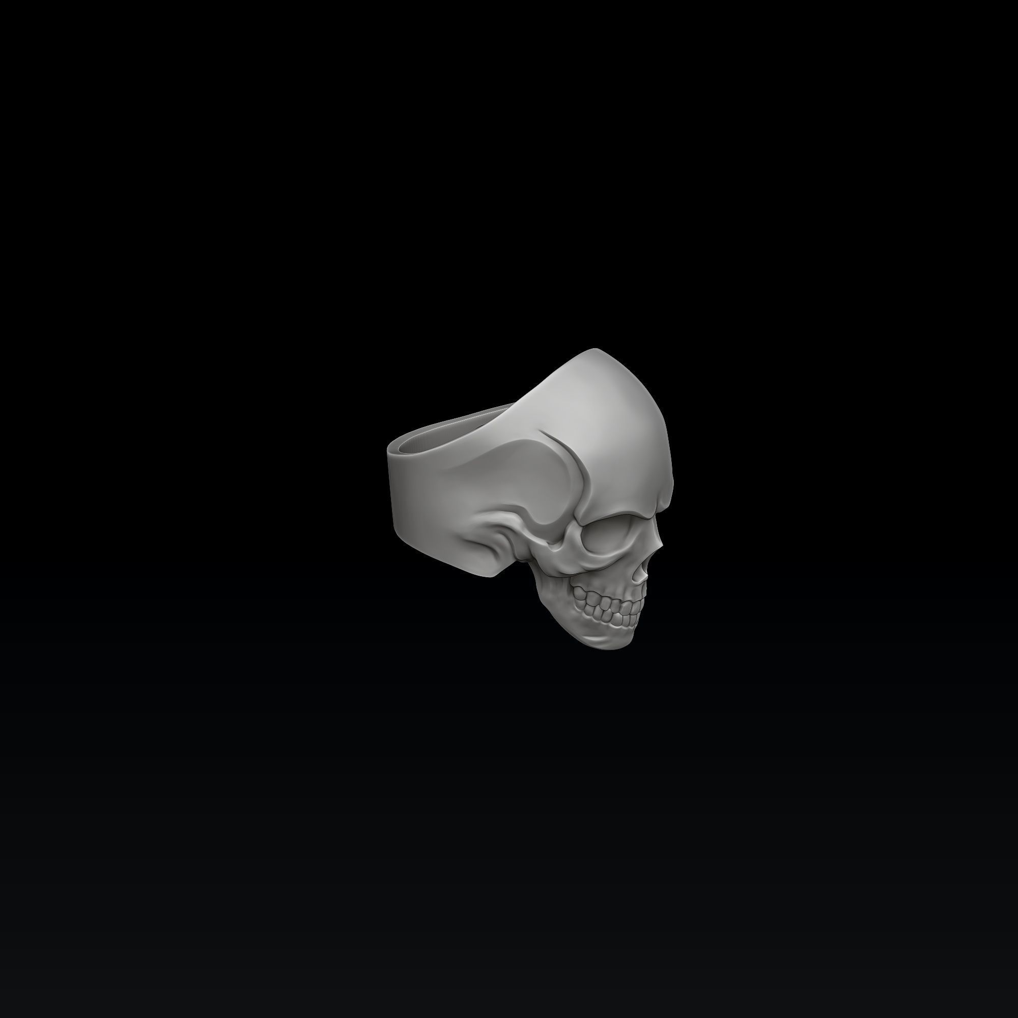 Skull Ring Version 2 3D print model_7