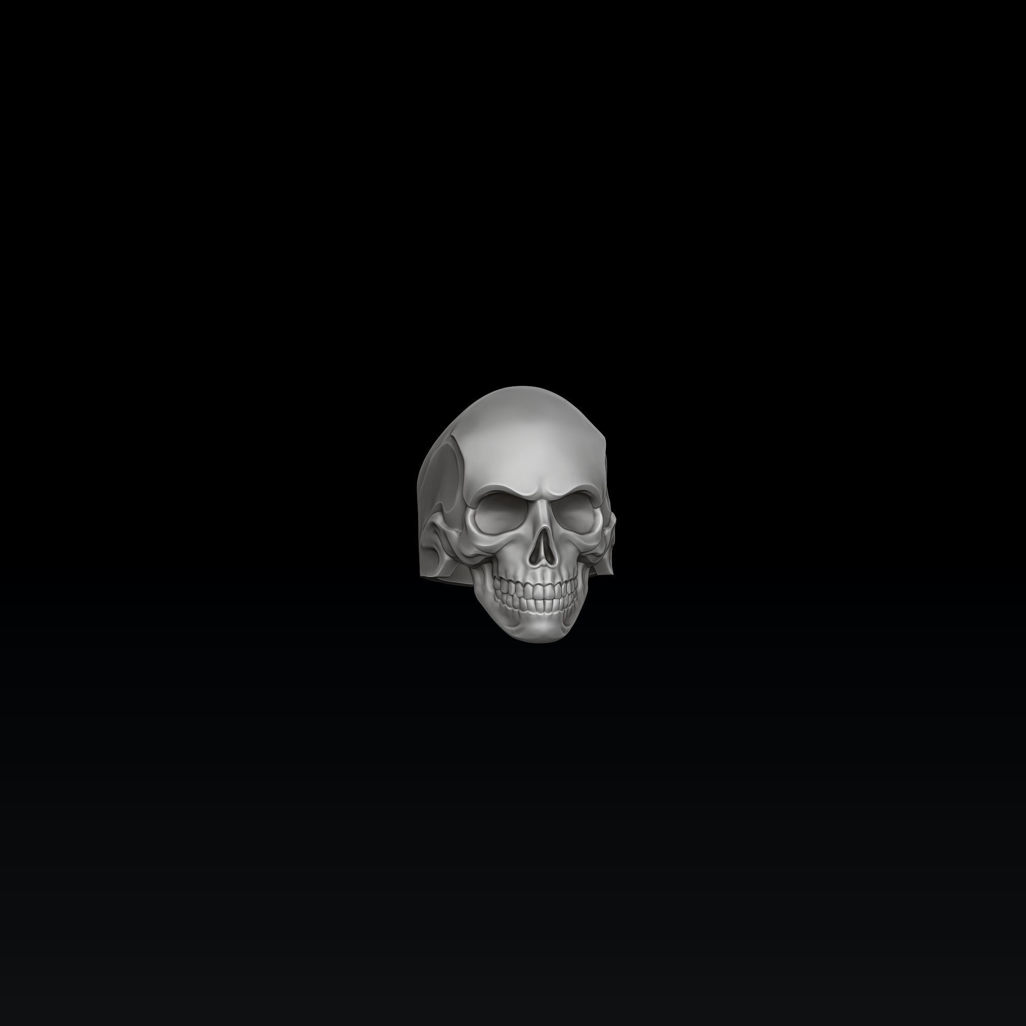 Skull Ring Version 2 3D print model_4