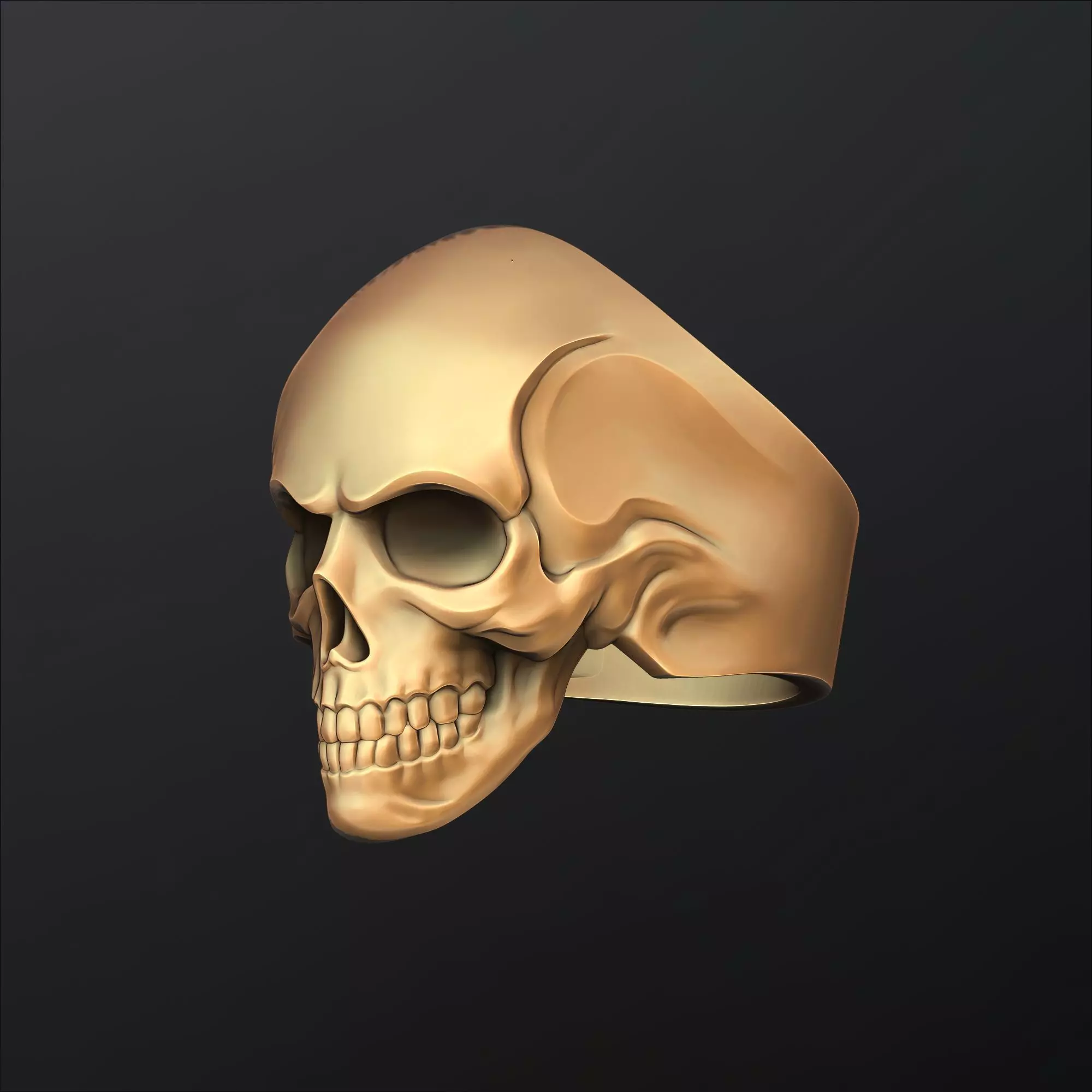 Skull Ring Version 2 3D print model_0