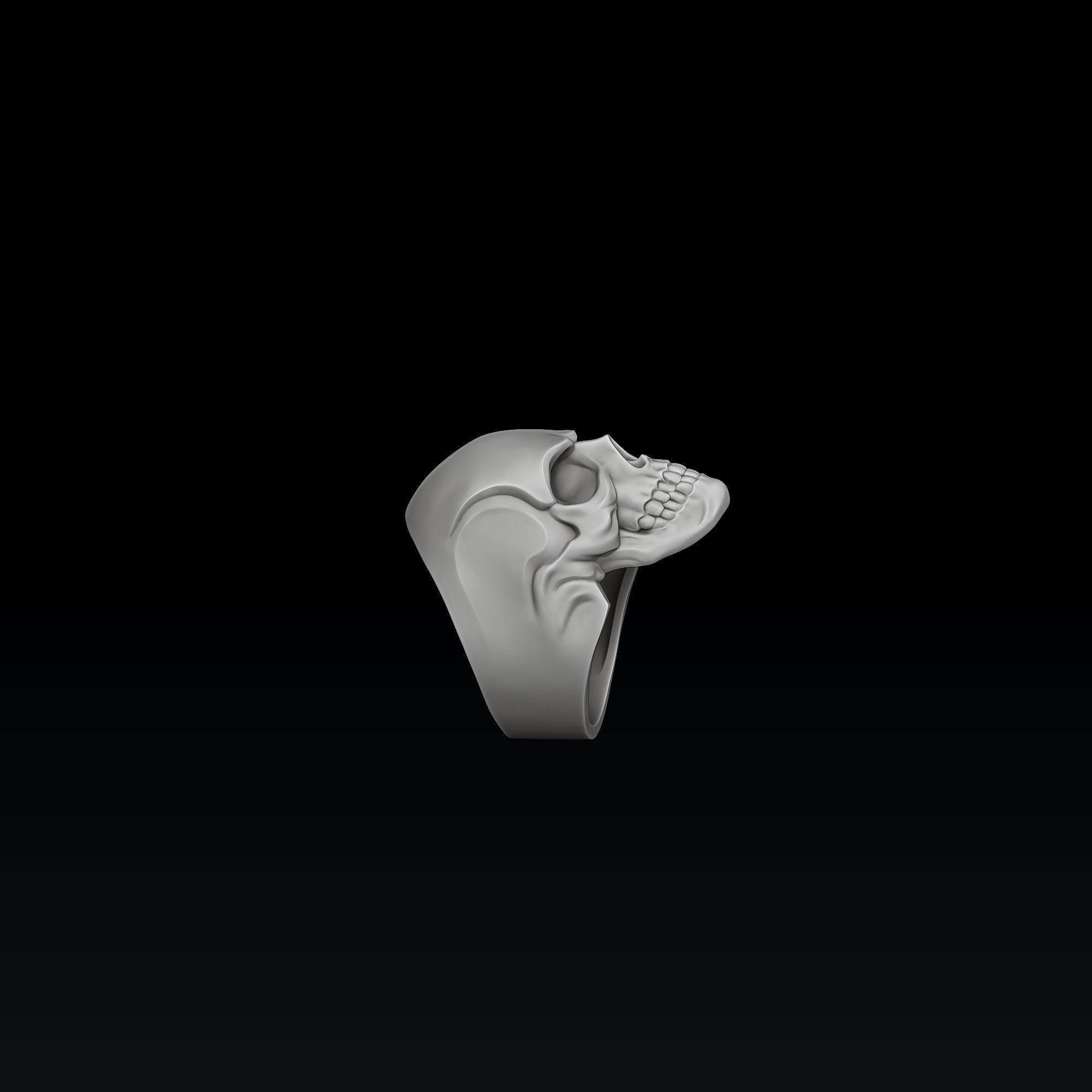 Skull Ring Version 2 3D print model_6