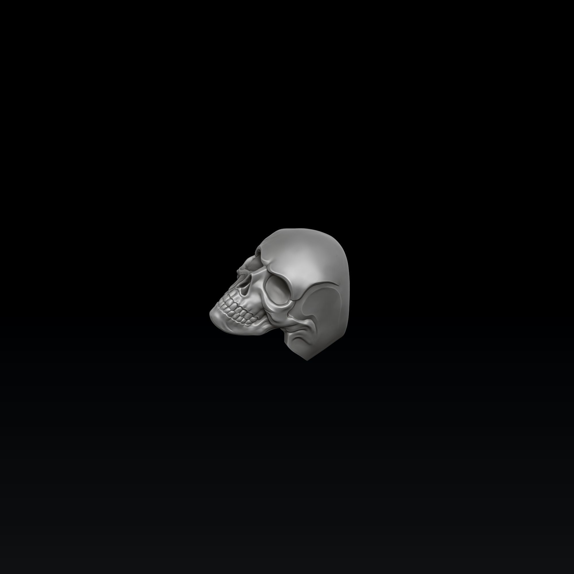 Skull Ring Version 2 3D print model_2