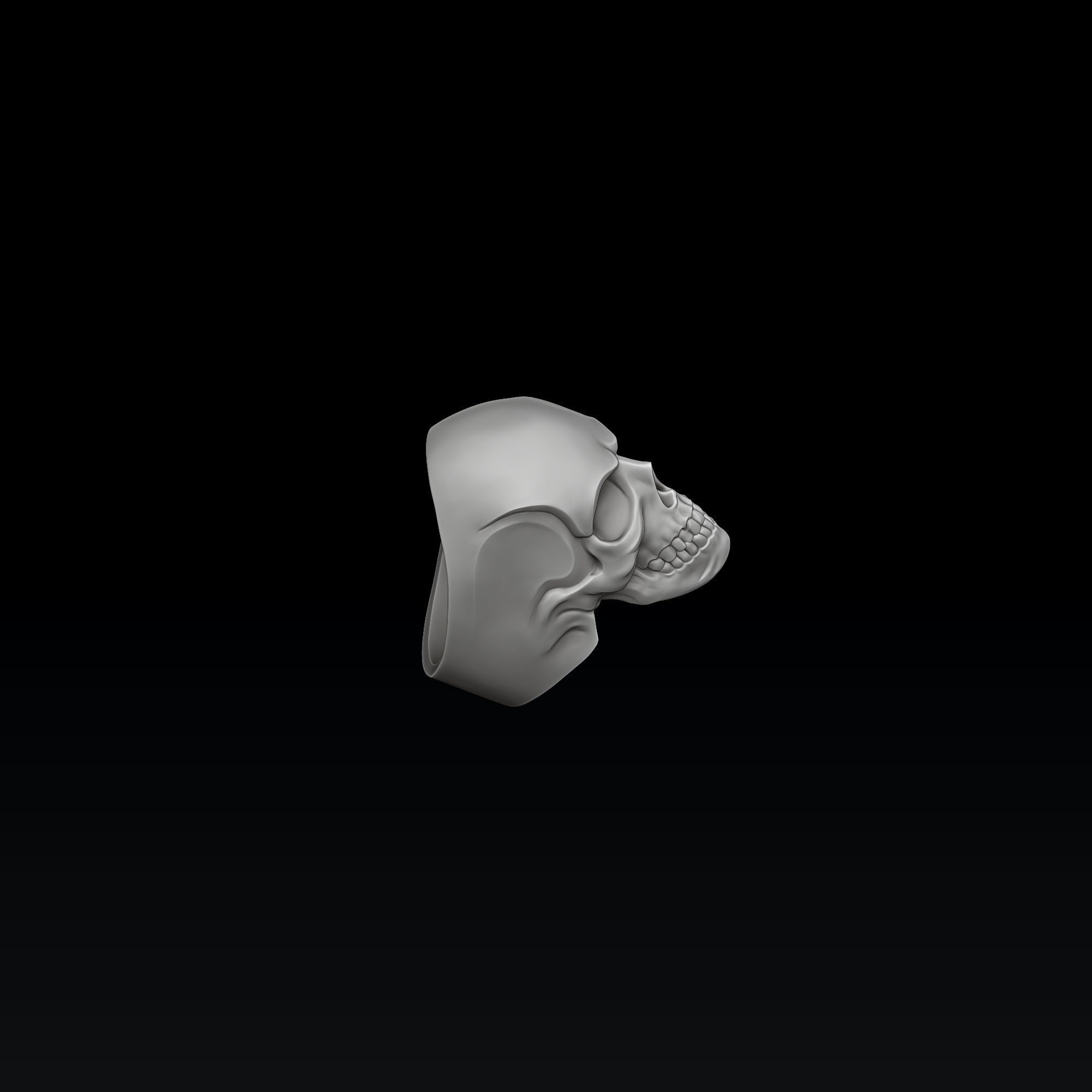 Skull Ring Version 2 3D print model_3