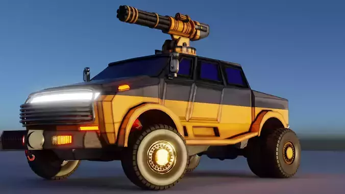 Military vehicle With Minigun Turrent