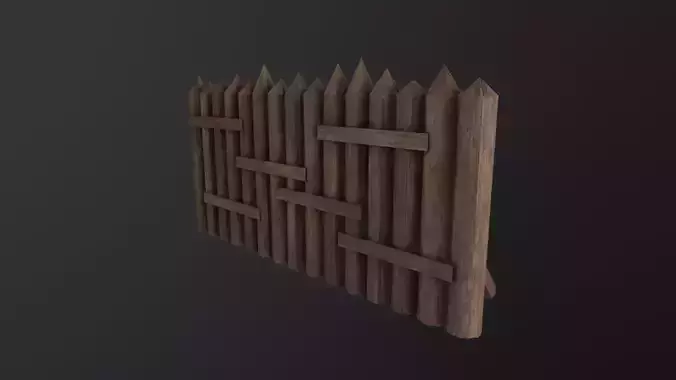 Wooden Palisade 3D Model
