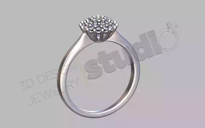 cluster ring 3d model